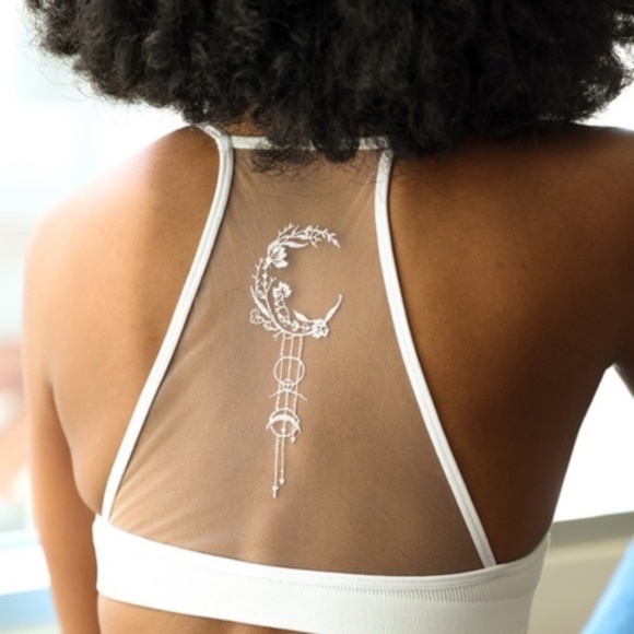 08 Crescent Moon Dream Catcher Tattoo Mesh Bralette - Picture 6 of 6